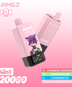 Airmez Fox 4-in-1 Disposable Vape 120000 Puffs Strawberry Raspberry & Strawberry Kiwi & Strawberry Ice & Peach Mango Watermelon