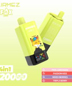 Airmez vape – Fox 4in1 120000puffs Disposable Vape  Pink Lemonade & Passion Kiss & Mixed Berries & Triple Berry