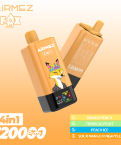 Airmez vape – Fox 4in1 120000puffs Disposable Vape Mango Peach & Tropical Fruit & Peach Ice & Sour Mango Pineapple