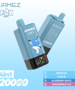 Airmez vape – Fox 4in1 120000puffs Disposable Vape Grape Ice & Love 66 & Blueberry On Ice & Dragonfruit Ice