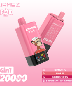 Airmez Fox 4-in-1 Disposable Vape 120000 Puffs Red Mojito & Love 66 & Mixed Berries & Strawberry Watermelon