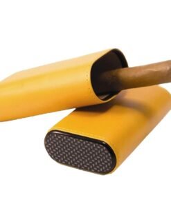 3 Stick Yellow Leather Case With Carbon Fiber Check