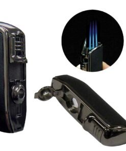 Black Stone Texture Triple Flame With Punch Cutter