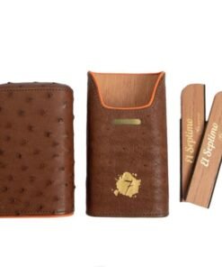 El Septimo Ostrich Three Cigar Holder