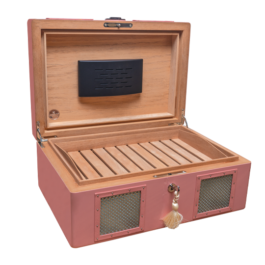 Ashton Retro 1950’s Metallic Pink Humidor - Image 2