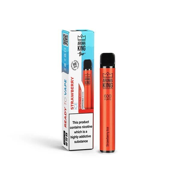 10mg Aroma King Bar 600 Disposable Vape Strawberry Ice