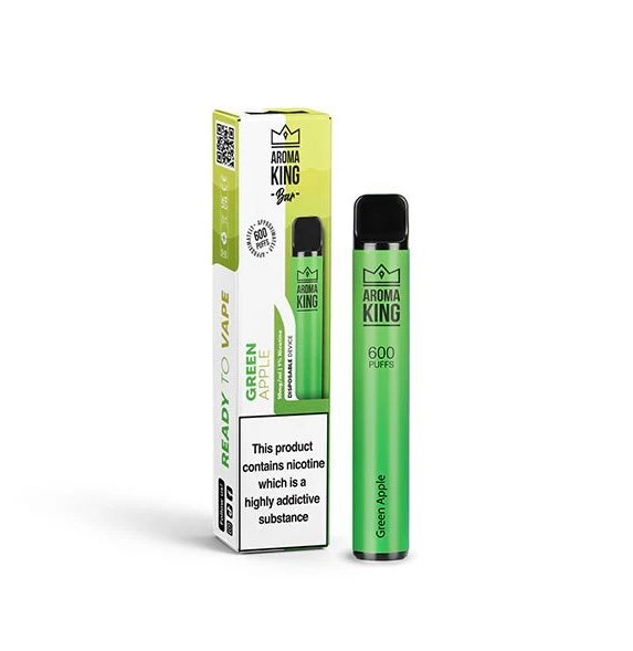 10mg Aroma King Bar 600 Disposable Vape Green Apple