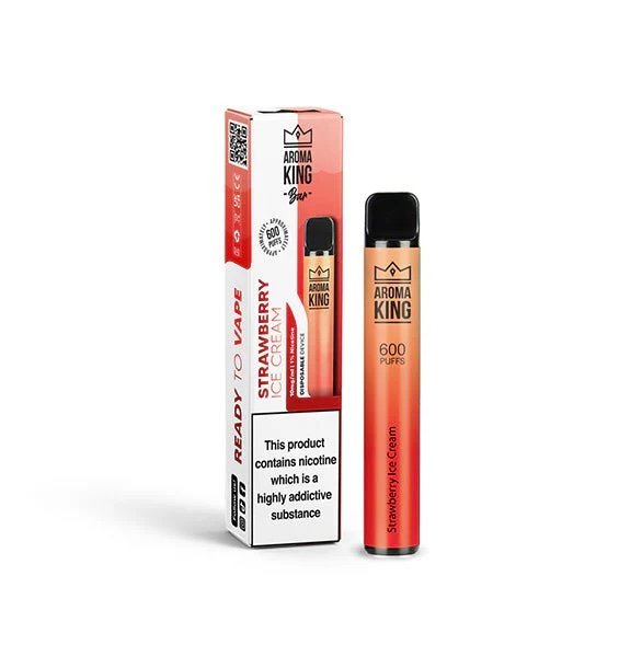10mg Aroma King Bar 600 Disposable Vape Strawberry Ice Cream